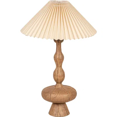Olive Grove Table Lamp With Pleated Shade In Brown