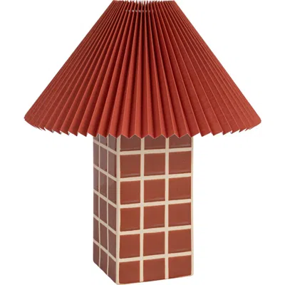 Olive Grove Table Lamp With Pleated Shade In Brown