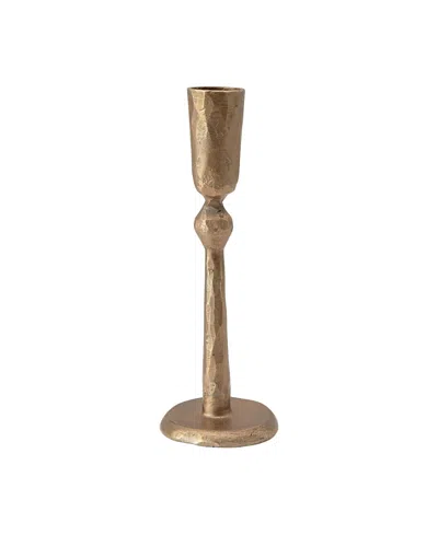 Olive Grove Tall Hand-forged Metal Taper Holder In Gold