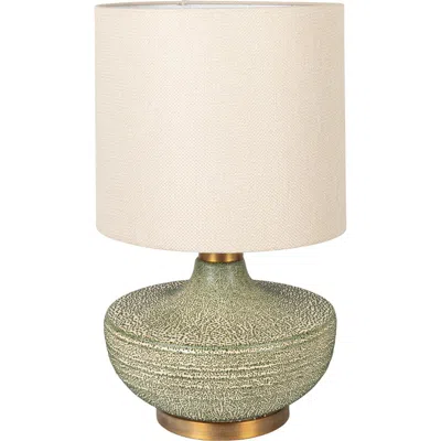 Olive Grove Textured Table Lamp In Green