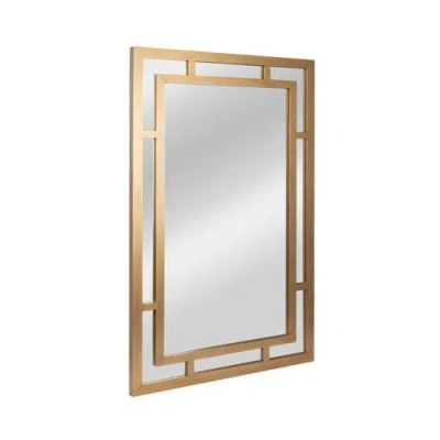Olive Grove Vintage Wall Mirror With Geometric Art Deco Frame In Gold