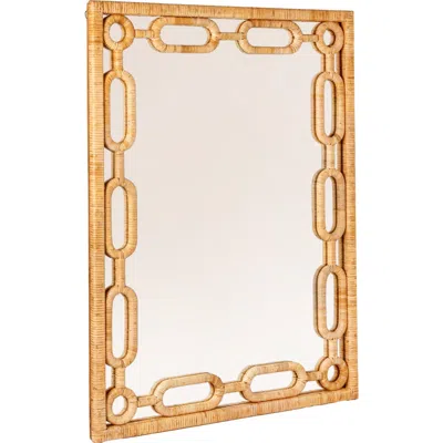 Olive Grove Woven Chain-link Frame Mirror In Brown