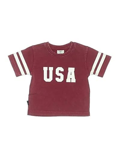 Pre-owned Olive + Scout Kids' Short Sleeve T-shirt In Burgundy