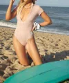 OLIVE SURF THE BRI ONE PIECE SWIMSUIT IN SANDY ROSE