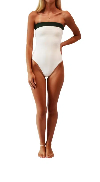 Olive Surf The Erin One Piece Swimsuit In Dirty Martini/steamed Milk In White