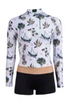 Olive Surf Women's Black / Neutrals The Lauren Surf Suit - Black, Multicolour, Neutrals In Multi