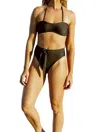 Olive Surf The Mel Bikini Bottoms In Noir In Black