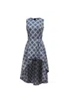 Oliveankara Women's Blue / Black / White Maji Asymmetrical Long Tail Sleeveless Top - White Checkered Life Afric