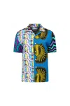 Oliveankara Women's Blue / Yellow / Orange Zika Shirt - Mix Match Blue Yellow Purple Green African Ankara Wax Co In Blue/yellow/orange