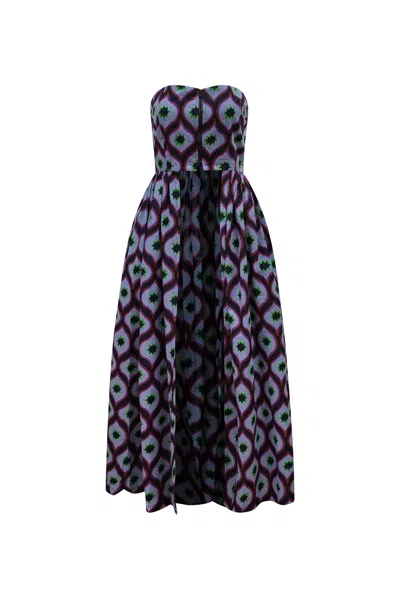 Oliveankara Women's Grey / Black / Purple Tiwa Top - Grey & Pink Ancestor's Eye African Ankara Wax Cotton Print In Multi