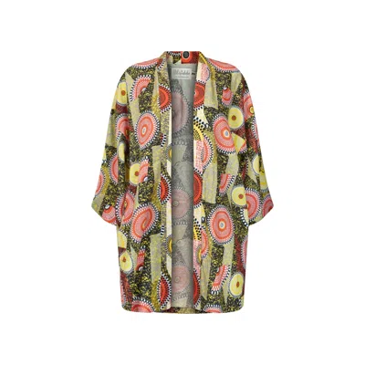 Oliveankara Women's Grey / Yellow / Orange Onile Unisex Afromono - Grey - Red - Yellow Dreamy Mirage In Grey/yellow/orange