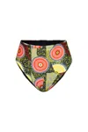 Oliveankara Women's High Waisted Reversi Bikini Bottoms Black And Dreamy Mirage Print In Black