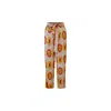 Oliveankara Women's Yellow / Orange / Brown Kianga Cropped Straight-leg Pants - Yellow & Orange Rhythmic Spirits In Yellow/orange/brown