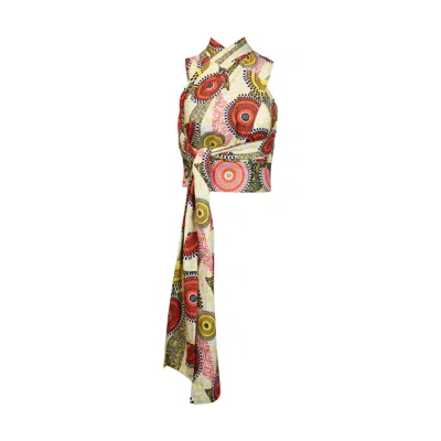 Oliveankara Women's Yellow / Orange / Red Moya Infinity Top - Beige - Red - Yellow Dreamy Mirage In Yellow/orange/red