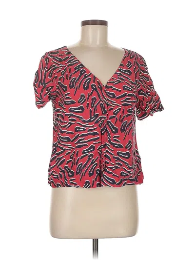 Pre-owned Oliver Bonas Short Sleeve Blouse In Red