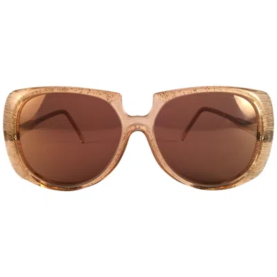 Pre-owned Oliver Goldsmith New Vintage  Clear Oversized 1980 Made In England Sunglasses In Brown