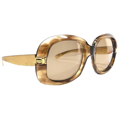 Pre-owned Oliver Goldsmith Rare Vintage  Errebi Sides Oversized 1970 Sunglasses In Sand