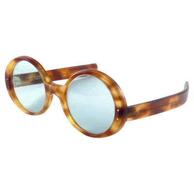 Pre-owned Oliver Goldsmith Vintage  Round Thick Tortoise Oversized 1970 England Sunglasses In Gray