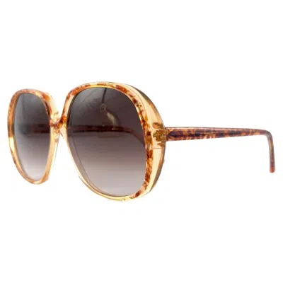 Pre-owned Oliver Goldsmith Vintage Rare  Oversized " Onza " Translucent Gradient Sunglasses In Brown