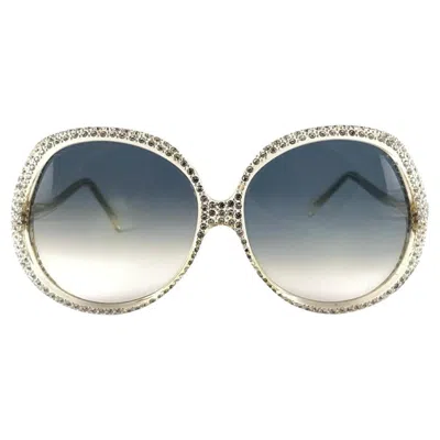 Pre-owned Oliver Goldsmith Vintage Rare  Oversized Rhinestones Sunglasses 1960's England In Gray