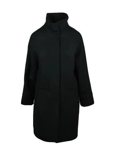 Oliver Horigamy Black Virgin Wool-blend Coat