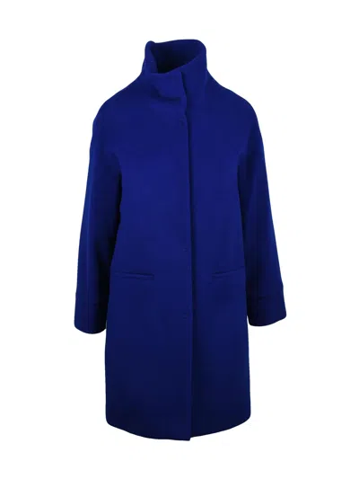 Oliver Horigamy Blue Virgin Wool-blend Coat