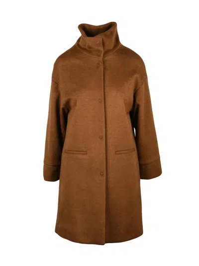 Oliver Horigamy Brown Virgin Wool-blend Coat