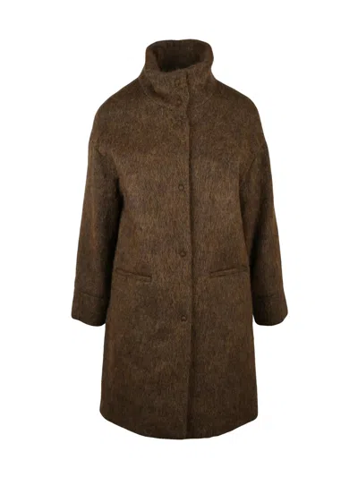 Oliver Horigamy Brown Virgin Wool-blend Coat