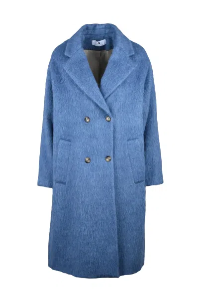 Oliver Horigamy Double-breasted Coat - Blue