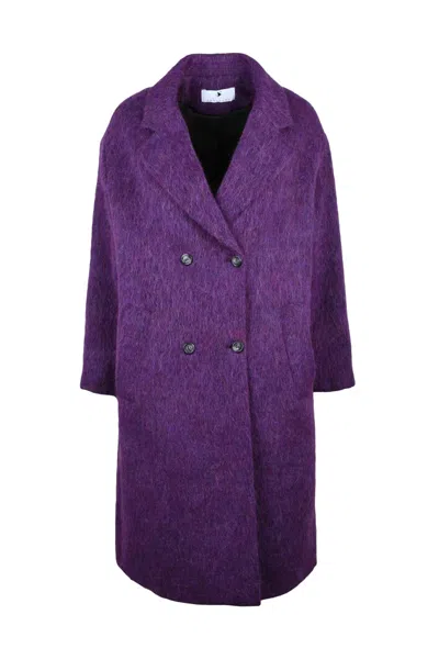 Oliver Horigamy Double-breasted Coat - Purple