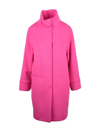 Oliver Horigamy Fuchsia Virgin Wool-blend Chenille Coat In Pink