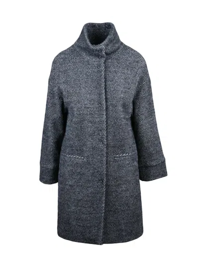 Oliver Horigamy Grey Virgin Wool-blend Coat In Gray