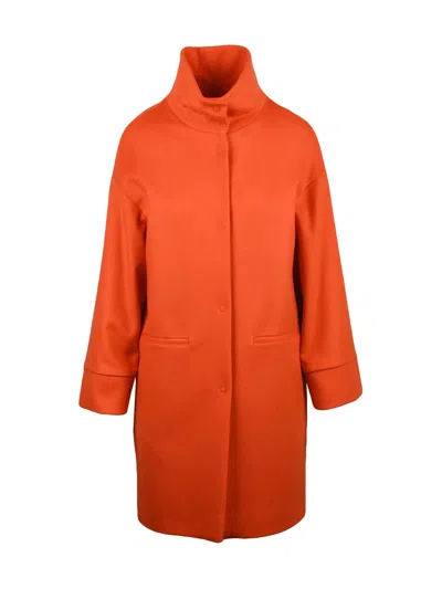 Oliver Horigamy Orange Virgin Wool-blend Coat In Pattern