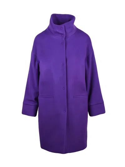 Oliver Horigamy Purple Virgin Wool-blend Coat