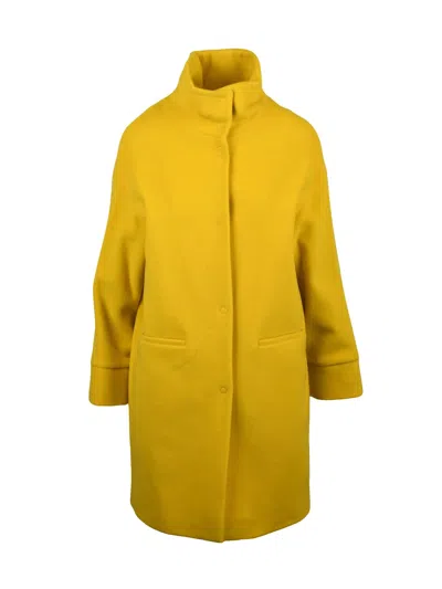 Oliver Horigamy Yellow Virgin Wool-blend Coat In Gold
