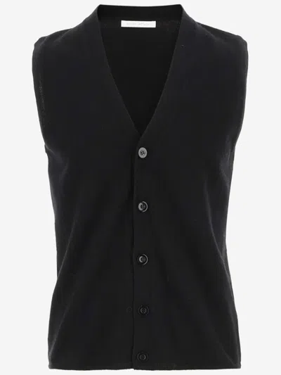OLIVER LATTUGHI BLACK CASHMERE VEST CARDIGAN