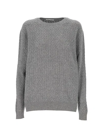 Oliver Lattughi Cable-knit Cashmere Sweater In Gray