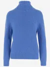 Oliver Lattughi High-neck Ribbed Sweater In Blue