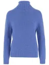 Oliver Lattughi High-neck Ribbed Sweater In Blue