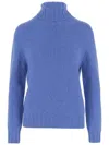 Oliver Lattughi High-neck Ribbed Sweater In Blue