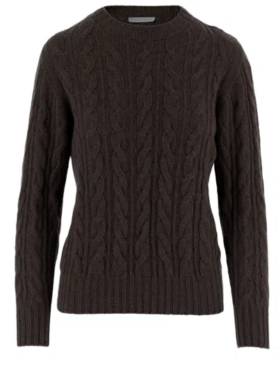 Oliver Lattughi Cashmere Sweater With All-over Braided Pattern In Brown