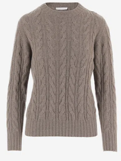 Oliver Lattughi Cashmere Sweater With Braided Pattern In Brown