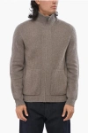 Oliver Lattughi Cashmere Turtleneck Sweater With Zip Closure In Brown