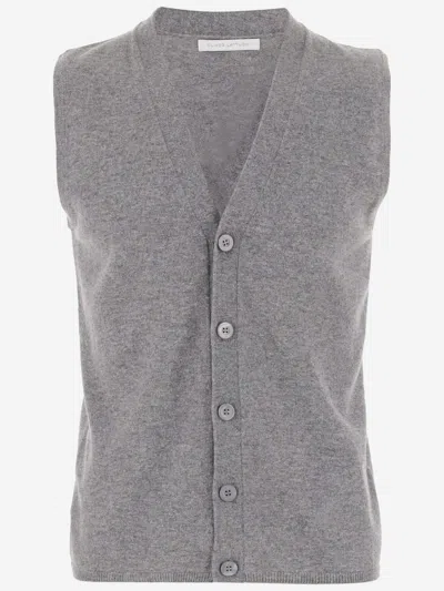 Oliver Lattughi Cashmere Vest In Dark Grey