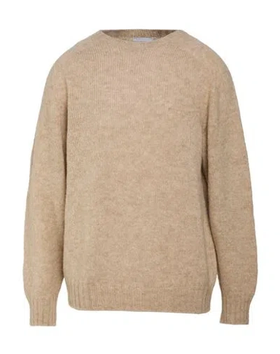 Oliver Lattughi Man Sweater Beige Size M Baby Alpaca Wool, Polyamide, Wool In Sand