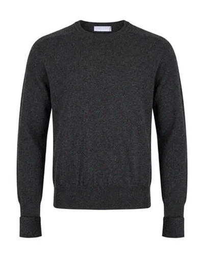 Oliver Lattughi Man Sweater Charcoal Size Xxl Cashmere In Black