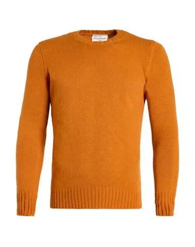 Oliver Lattughi Man Sweater Mandarin Size 36 Cashmere In Orange