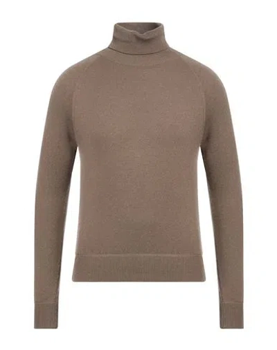 Oliver Lattughi Man Turtleneck Taupe Size Xl Cashmere In Grey