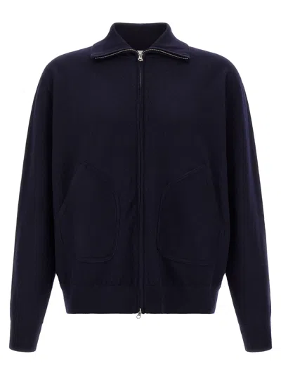 Oliver Lattughi Merino-wool Zip-up Sweater In Blue