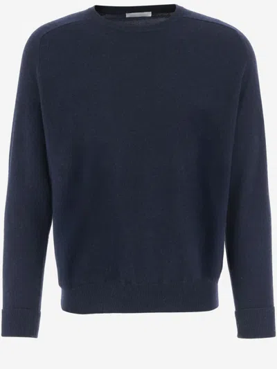 OLIVER LATTUGHI NAVY BLUE SOLID SWEATER